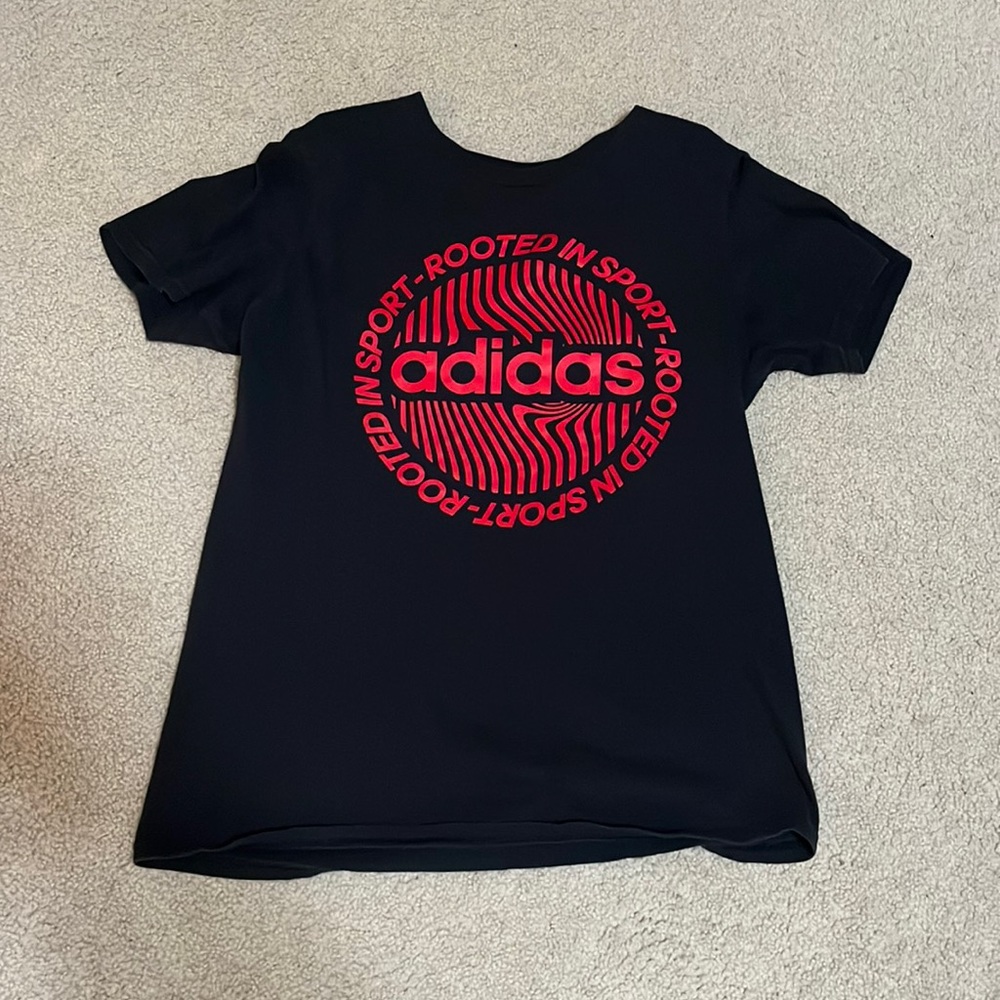 Adidas, Black with Red Circle in the Middle, Medium